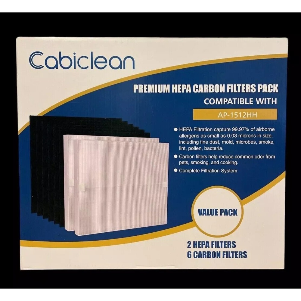 Cabiclean‎ Premium Filter Pack (1 Hepa + 2 Carbon Filters) Replacement AP-1512HH